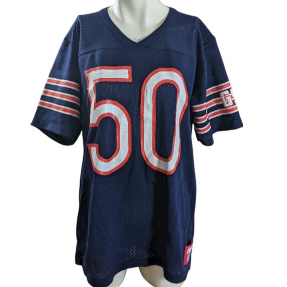 Vintage Rawlings Chicago Bears Football Jersey #50 Singletary - Navy Medium GHS - Picture 1 of 14